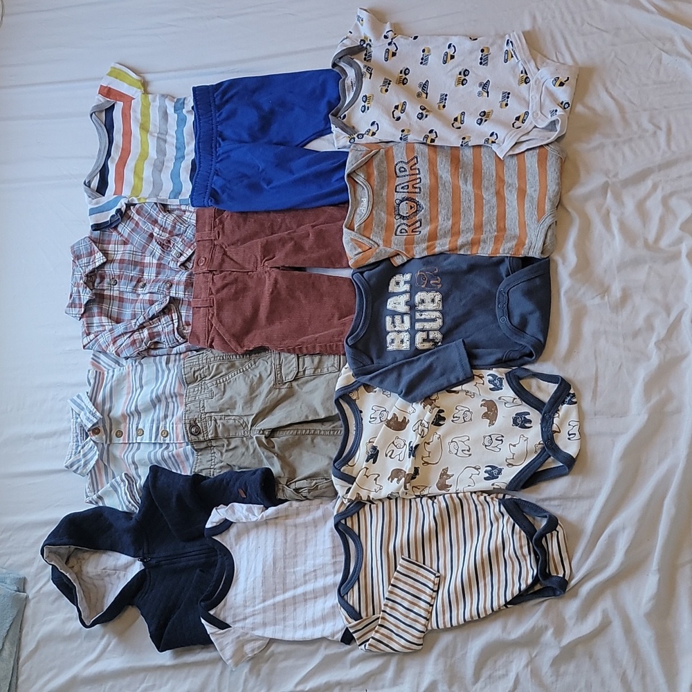 0-3 months baby boy bundle fall matching sets